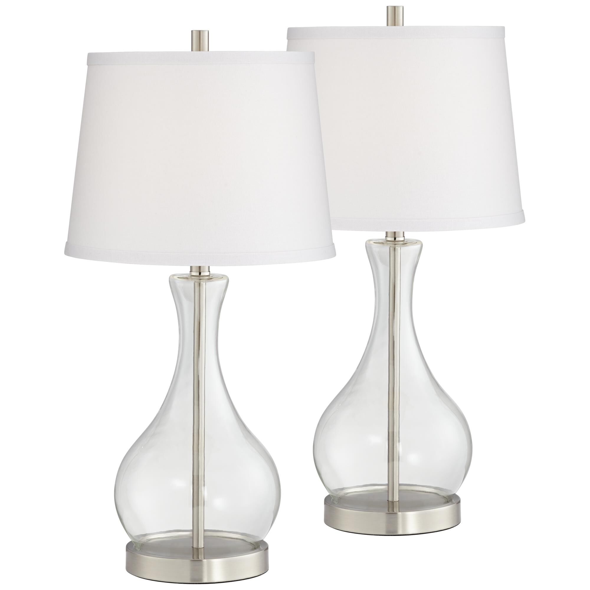 Set Of 2 Glass Vase Clear Finish 24 Inch Table Lamp by Pacific Coast Lighting